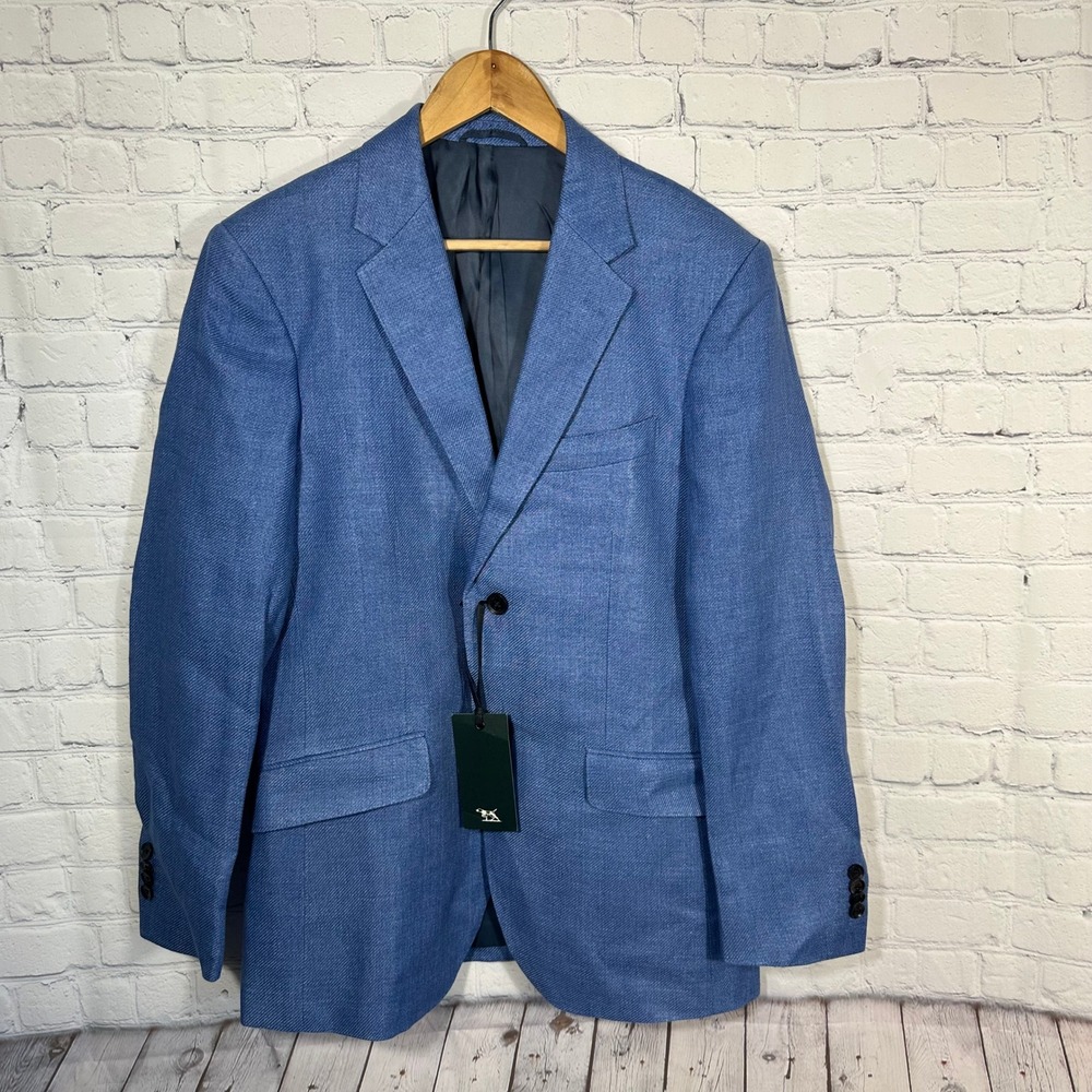 Rodd & Gunn Doyleston Jacket Mens XS Denim Blue Linen Cotton Blazer BP1214 NEW